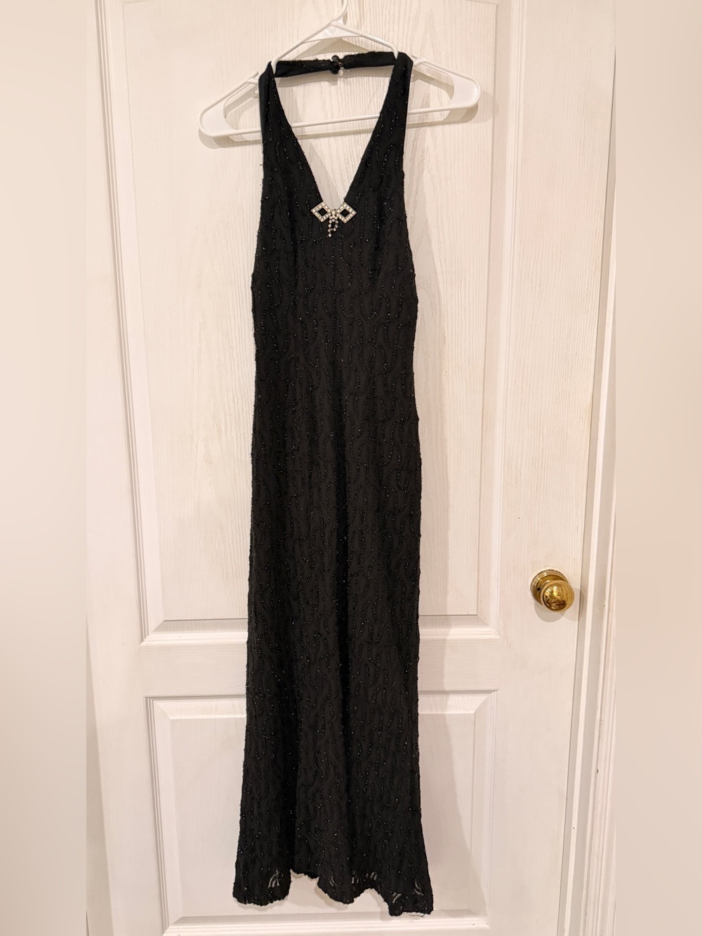 Vintage Poly Black Evening Gown